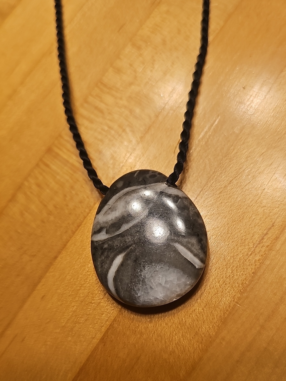 Handcrafted Black and White Agate Statement Pendant Necklace